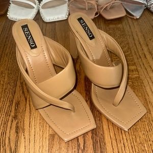 Senso Tan Light Brown Cross Detail Sandal Heels Size 10